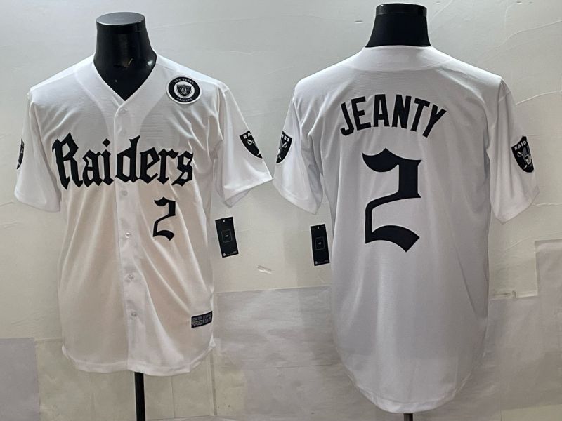 Men 2025 Oakland Raiders #2 Jeanty white 6th generation Joint Name Nike Limited NFL Jersey style 07